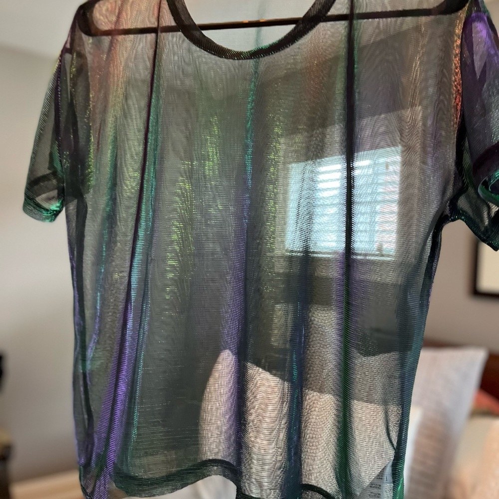 Urban Outfitters Silence and Noise sheer metallic top